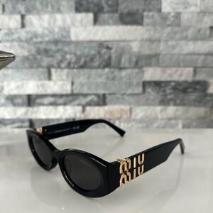Miu Miu Black Sunglasses with Gold Logo Accent- authentic!